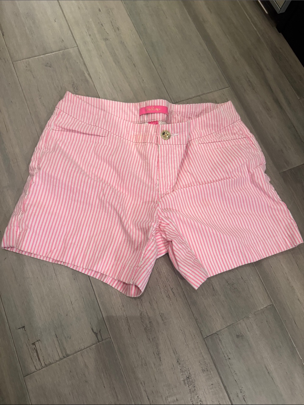 Lilly Pulitzer Pink and White Striped Bermuda Shorts